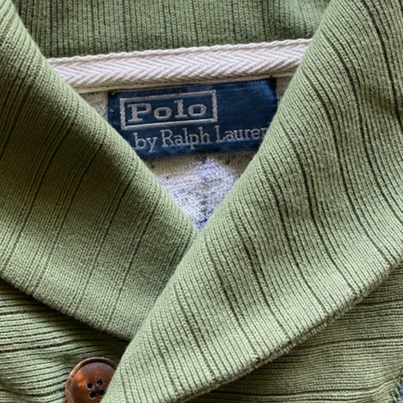 Polo Ralph Lauren Men's Vintage Diamond Beacon Shawl Sweater Size Medium - Picture 3 of 11